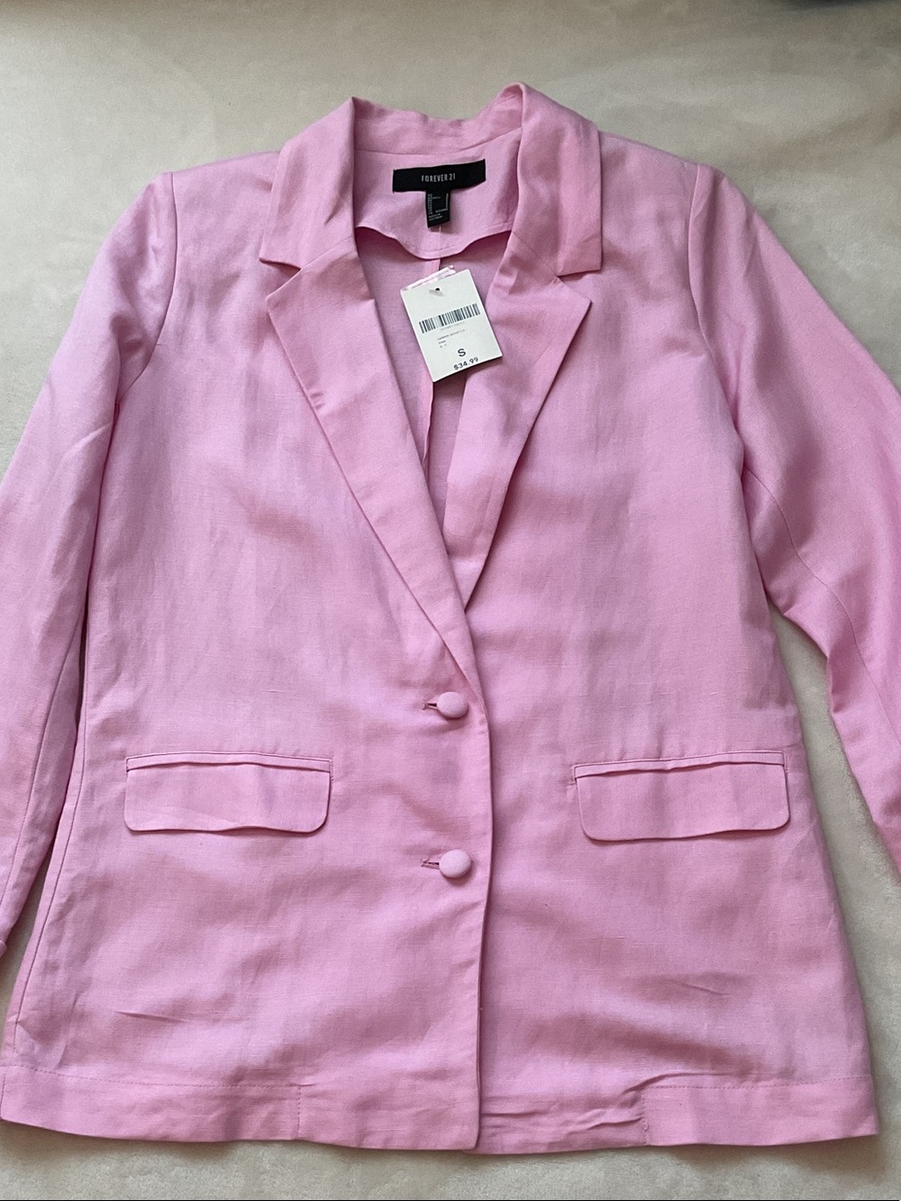 Forever 21 Light Pink Single-Breasted Blazer